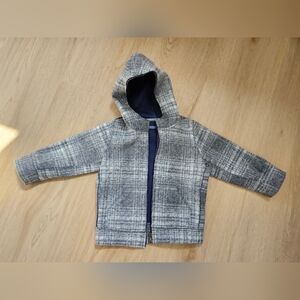 JIMMY BRAVO made in Italy Gray hooded jacket w/ neoprene lining in size 24